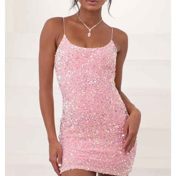 Lucy in the Sky Dresses Lucy In The Sky Pink Sequin Mini Dress